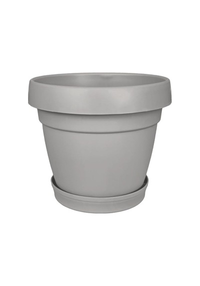 29 Cm Tabaklı Delikli Plastik Çiçek Saksısı, 9 Litre Kapasite Bej Renk