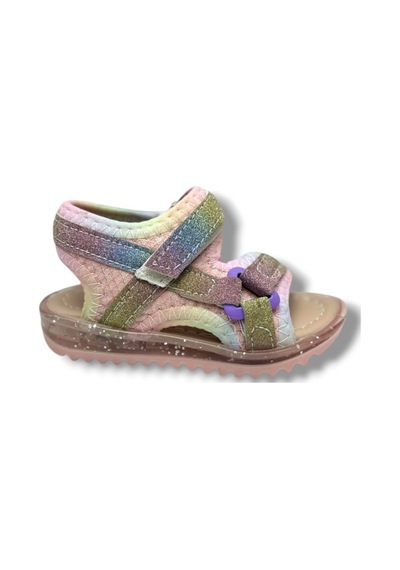 Arzen Bebe 224-26 Simli Cırtlı Anatomik Kız Bebek Sandalet 19-21 Pembe