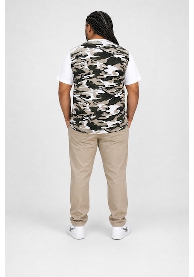 Starbattal Büyük Beden Shoulder Line Camouflage Erkek Tişört 23147 Beyaz-1131