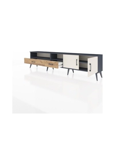 Arges Tv Ünitesi 3 Raflı 2 Çekmeceli 2 Kapaklı 220x30x51 Antrasit-aytaşı/çam Aytası/atlas Çam - Antrasıt Arges Tv Ünitesi 3 Raflı 2 Çekmeceli 2 Kapaklı 220x30x51 Antrasit-aytaşı/çam Aytası/atlas Çam - Antrasıt