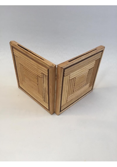 Çiftli Bambu Fotoğraf Çerçevesi 4,5x4,5 Cm