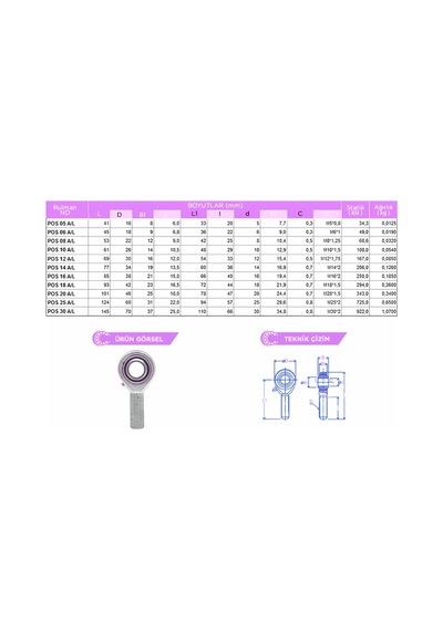 Pos 06 A Mafsal Rulman M6x1,00