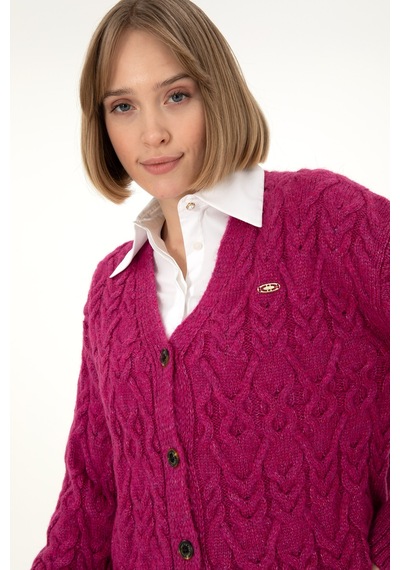 U.s. Polo Assn. Kadın Fuşya Hırka Triko 50293020-vr023 Fuşya