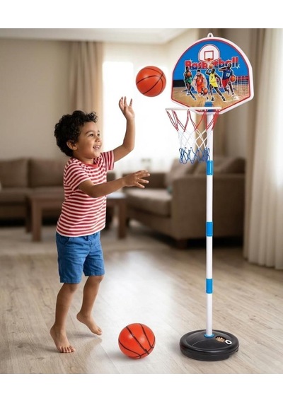Ayaklı Oyuncak Basketbol Seti Çocuk Basketbol Potası Boy Ayarlanabilir 3 Farklı Boy Seçeneği