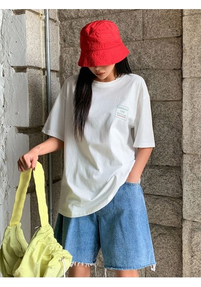 Beyaz Oversize The Future T-shirt - Oversize Baskılı Beyaz
