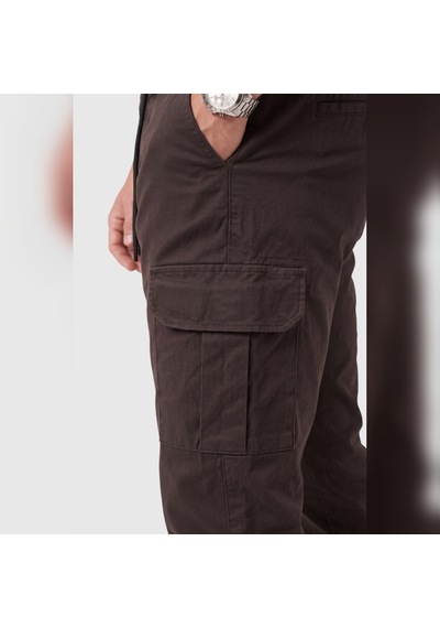 Deepsea Erkek Slim Fit Likralı Koyu Kahve Kargo Jogger Pantolon İpli Bel Lastikli Paça 1601569