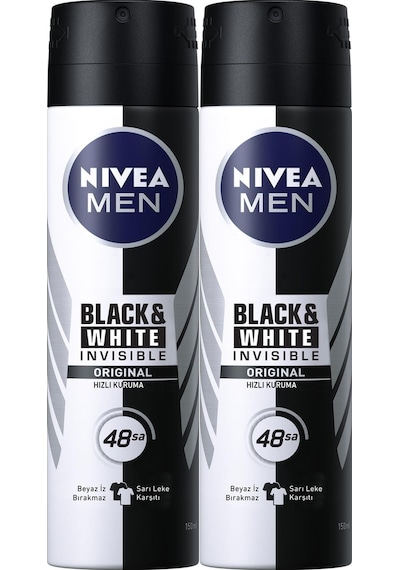 Nivea Invisible Black & White Power Erkek Sprey Deodorant 2 x 150 ML