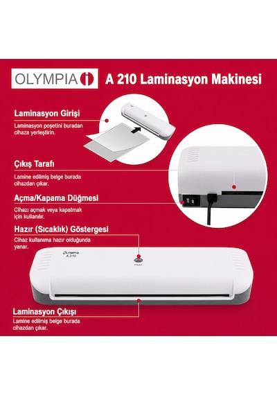 A 210 Set 4 İn 1 Trend Laminasyon Makinesi Ve 15 Adet Pvc Film
