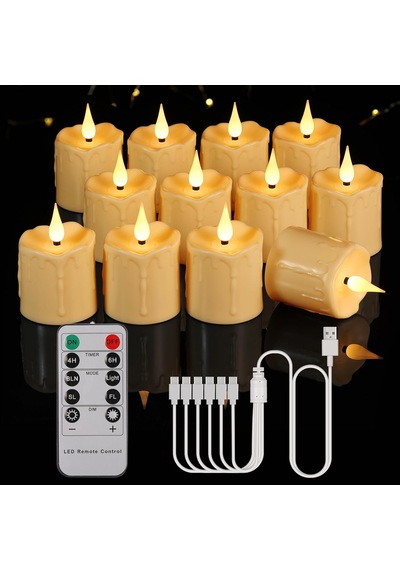 Tr Şarj Edilebilir Çaydanlık Mumu, 6 Adet Led Mum, Titrek, Sıcak Beyaz, Uzaktan Kumandalı, Zamanlayıcı, Usb Kablo Genel