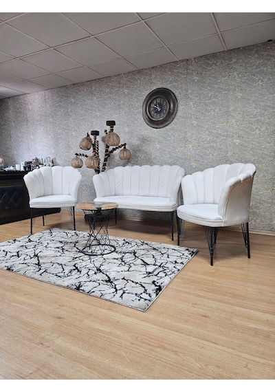Zafir Siyah Boyalı Tel Ayak Papatya Çay Seti Koltuk Takımı , Balkon, Salon, Ofis, Cafe Koltuk Takımı Krem Zafir Siyah Boyalı Tel Ayak Papatya Çay Seti Koltuk Takımı , Balkon, Salon, Ofis, Cafe Koltuk Takımı Krem