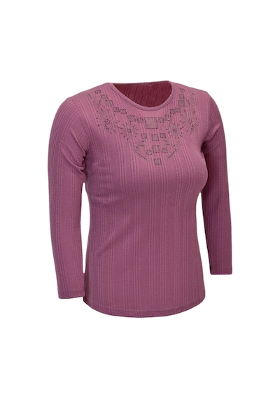 Kadın Taşlı Kaşkorse Bluz Bgl-st04136 Gülkurusu