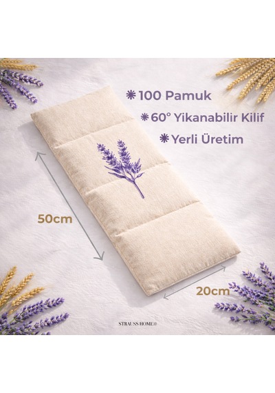 Strauss Lavantalı Çavdar Yastığı 800 G Çıkarılabilir & Yıkanabilir Kılıf Doğal Rahatlatıcı Ekru