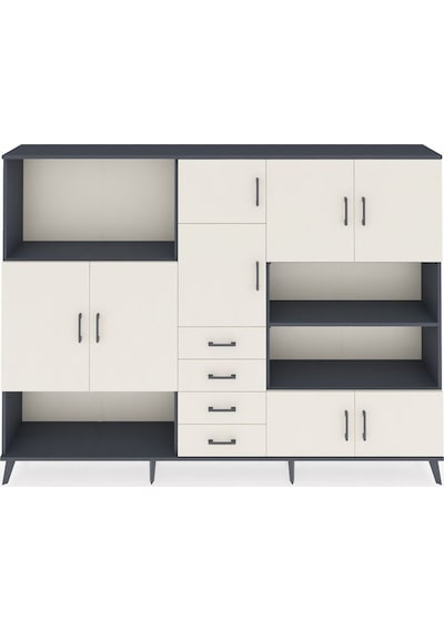 Arges Dolap 9 Raflı 4 Çekmeceli 8 Kapaklı 220x30x163 Antrasit-ayt Antrasit-aytaşı Arges Dolap 9 Raflı 4 Çekmeceli 8 Kapaklı 220x30x163 Antrasit-ayt Antrasit-aytaşı