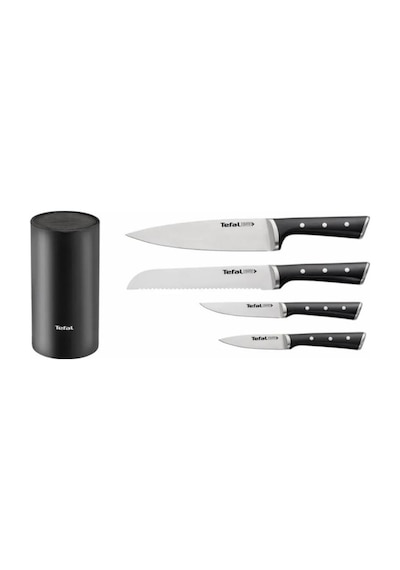Tefal Ice Force 5 Parça Bloklu Bıçak Seti Siyah