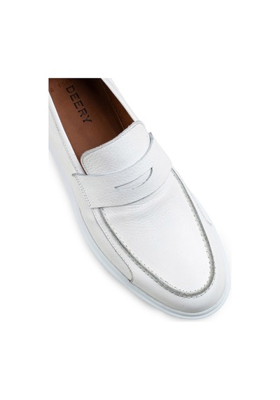 Deery Hakiki Deri Beyaz Comfort Erkek Loafer Beyaz (492271237) Beyaz