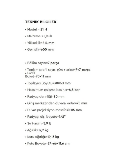 Radiva - Tip 21h Dekoratif Radyatör 514x600 Ahşap  - 221h05140600x1xs-