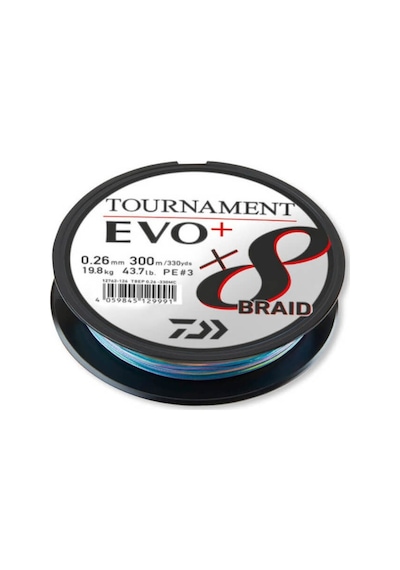 Daiwa Tournament Evo+ 8b 300 Mt. Multicolor İp Misina 0,16mm