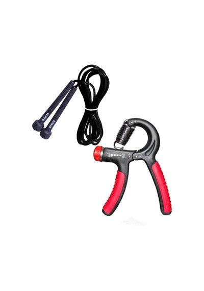 Delta 10-40kg Sertlik Ayarlanabilir Dirençli El Yayı & Atlama Ipi Kırmızı