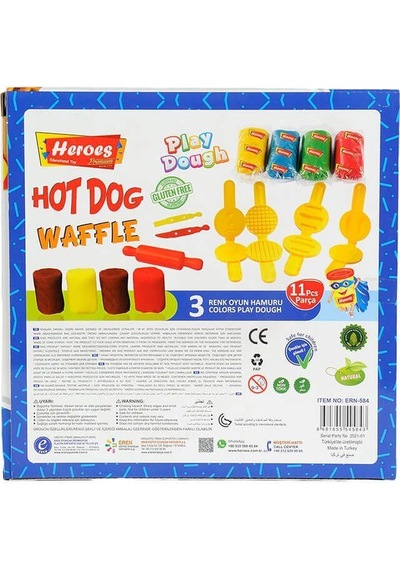 Ern-584 Heroes Orta Kutulu Burger Oyun Hamuru Seti renkli