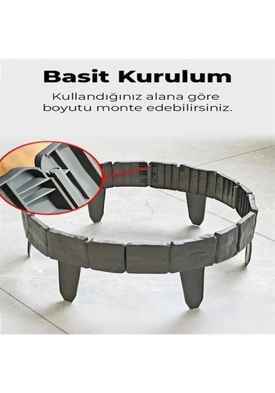 3'lü Taş Görünümlü Bahçe Çiti Çiçek Peyzajcı Peyzaj