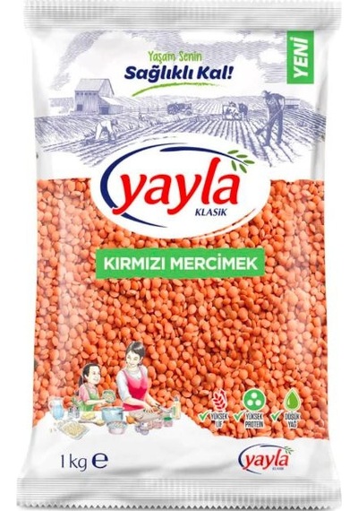 Yayla Top Tane Kırmızı Mercimek 16 x 1 KG