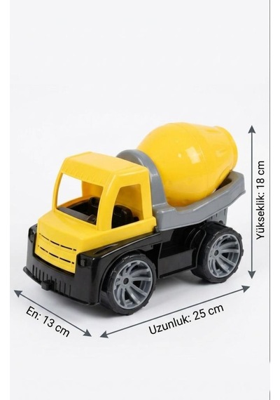 Büyük Mikser Kamyonum 25cm Döndürülebilir Mikser Hazneli Eğlenceli Oyuncak İş Makinası