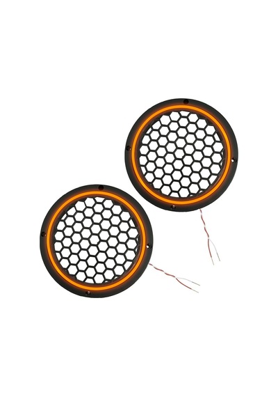Ledli Hoparlör Kapak 20cm 2adet 12v Pk-5051, Turuncu