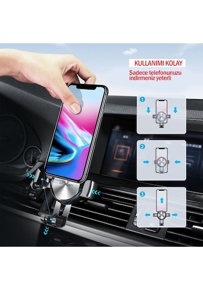 Ugreen 360 Derece Mekanik Araç İçi Telefon Tutucu