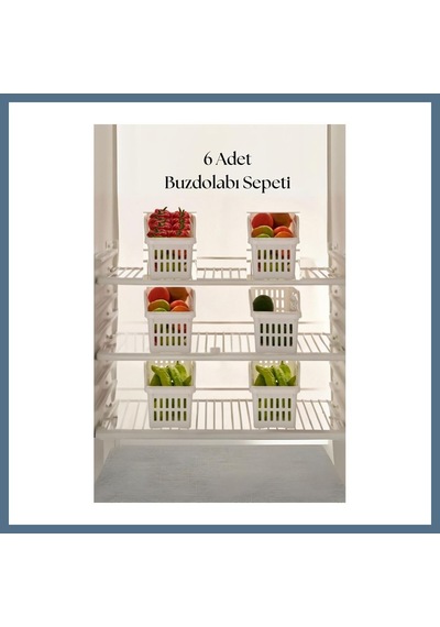 Buradabulabilirsin 6 Lı Buzdolabı Organizeri Düzenleyici Çok Amaçlı Dolap Düzenleyici Beyaz 12x30x14 Cm-dny0008-6 Bbz