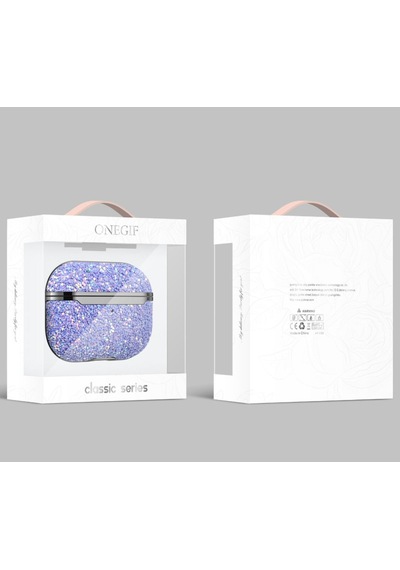Onegif Apple Uyumlu  Airpods Pro 2 nesil Bright Simli Kapak Gümüş