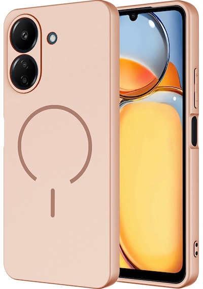 Redmi 13c Kılıf M-safe Şarj Özellikli Rba Meta Kapak - Rose Pembe Rose Pembe