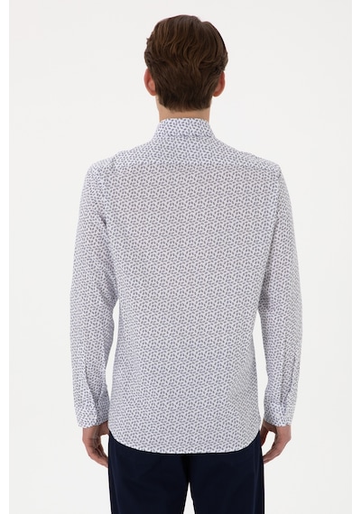 U.s. Polo Assn. Erkek Lacivert Gömlek Desenli 50300459-vr033 Lacivert