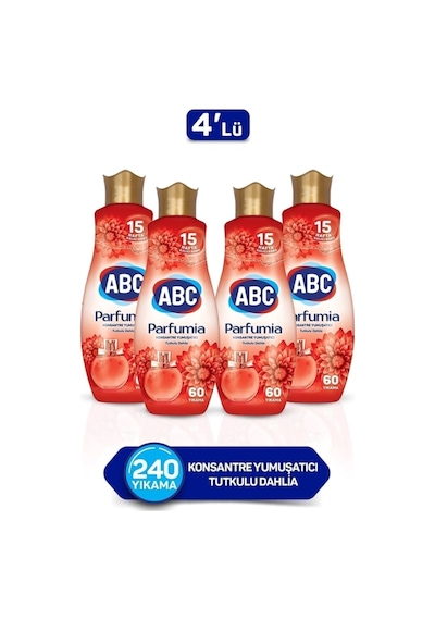 Parfumia Konsantre Çamaşır Yumuşatıcısı Tutkulu Dahlia 4 X 1440 Ml Diğer