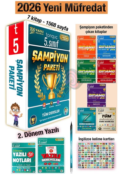 5. Sınıf 2026 Şampiyon Paketi + 2. Dönem Yazılı Denemeleri Ve Notları Tüm Dersler