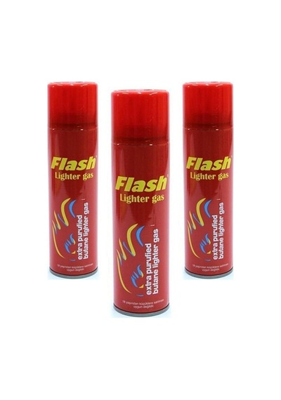 Çakmak Gazı 270 Ml. Parlı Kırmızı Kutu 3'lü Set