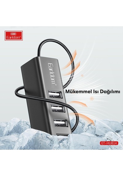 Earldom Hub14 Tak Çalıştır 4lü Usb Çoklayıcı - Siyah M414