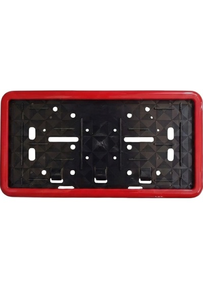 Çerçeveli Dikdörtgen Plakalık Plaka Altlığı Kırmızı 26x17cm 1 Adet