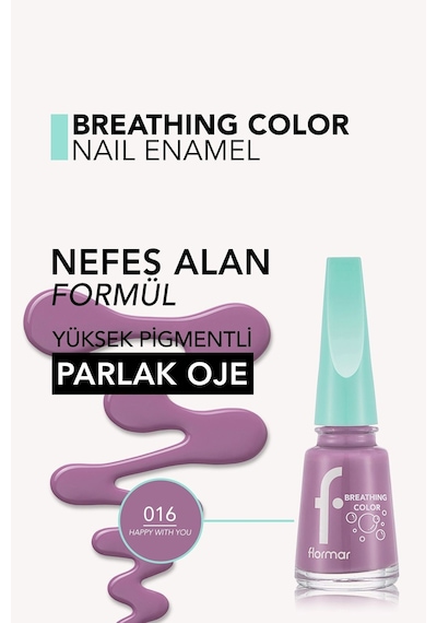 Flormar Breathing Color Yüksek Pigmentli Parlak Bitişli Oje 016
