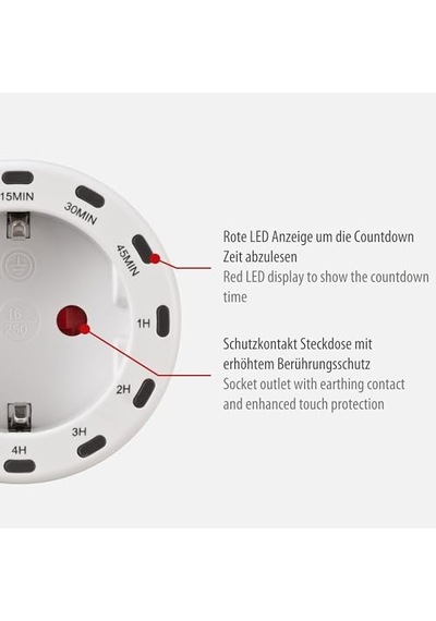 Iç Mekan Kullanımı Için 12 Proglamlı Led Işıklı Zaman Ayarlı Priz