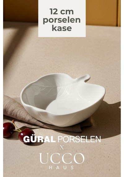 12 Cm Porselen Kase Çerezlik Kahvaltılık Meyve Tabağı Tatlı Sunum Tabağı Kahvaltılık Tabak beyaz