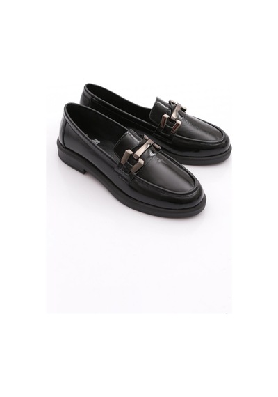 Dgn 2121-yz Kadin Loafer Ayakkabi Siyah Rugan