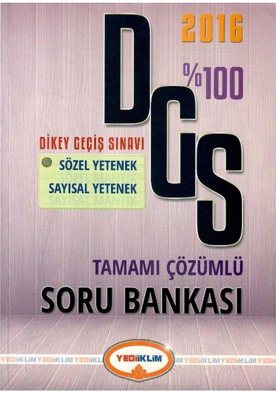 Yediiklim 2016 %100 Dgs Tamamı Çözümlü Soru Bankası