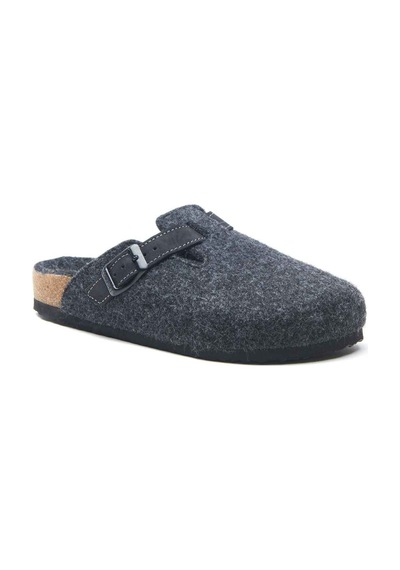 Comfortfusse Capri-w - Erkek Ortopedik Yün Keçe Sabo Ev Terliği Koyu Gri Yün
