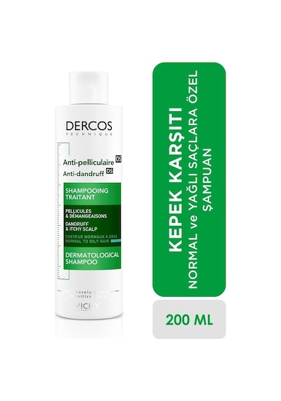Vichy Dercos Pelliculaire Normal ve Yağlı Saçlar için Kepek Şampuanı 200 ML