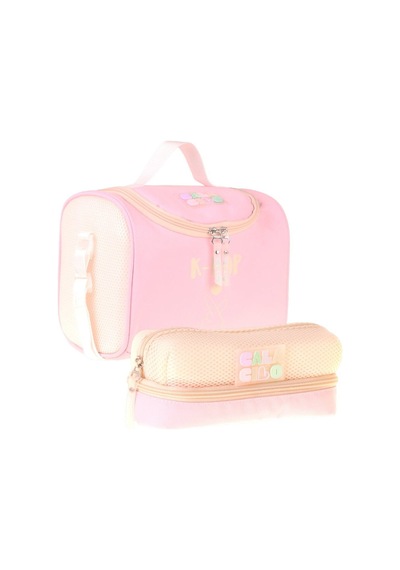 Calacilo K-pop Pink Kız Çocuk Pembe Renk Beslenme Çantası Ve Kalemlik Seti - Setcc-c4108