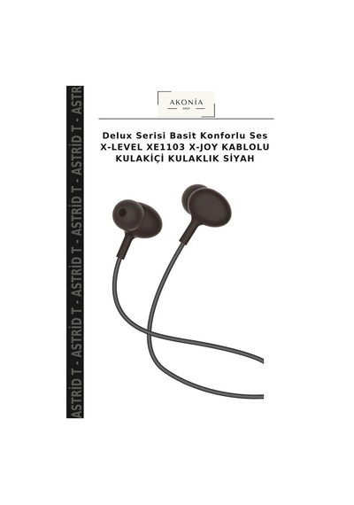 Delux Serisi Basit Konforlu Ses X-level Xe1103 X-joy Kablolu Kulakiçi Kulaklık Siyah