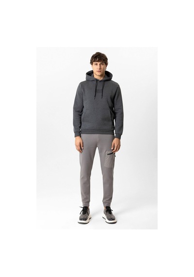 Backandbond Antrasit Regular Fit Pamuklu Kapüşonlu Sweatshirt