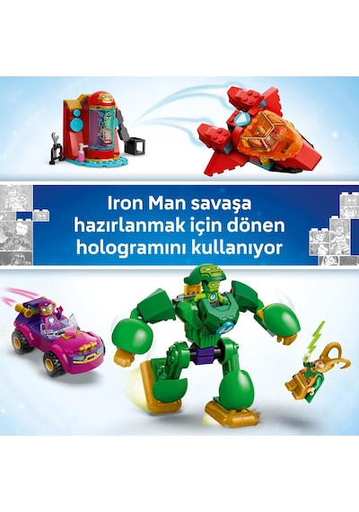 LEGO® ǀ Marvel Loki - Iron Man Takımına Karşı 11211 - 4+ için Minifigür İçeren Oyuncak Yapım Seti (204 Parça)