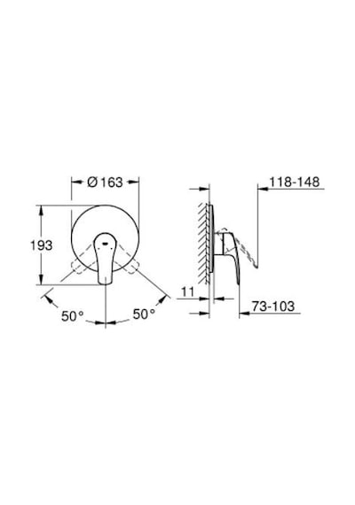 Grohe 194502433 Eurosmart Ankastre Banyo Bataryası Mat Siyah