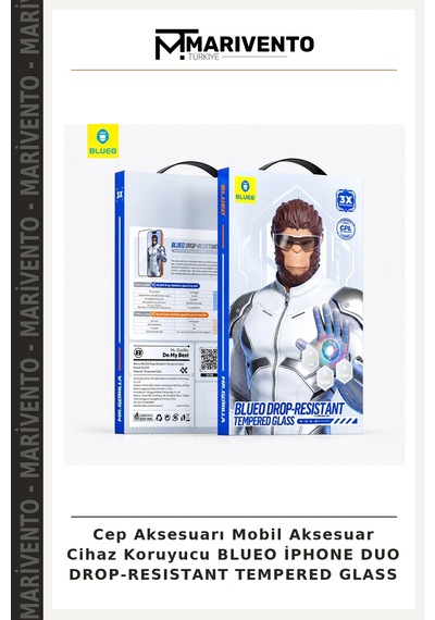 Cep Aksesuarı Mobil Aksesuar Cihaz Koruyucu Blueo Apple iPhone Uyumlu Duo Drop-resıstant Tempered Glass